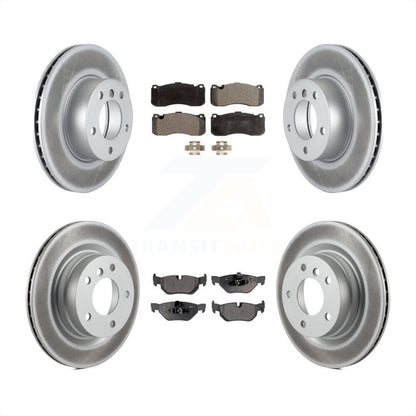 [Avant + Arrière] Kit de disque (revêtu) et plaquette (semi-métallique) de frein pour 2006-2007 BMW 323i avec 338mm Diameter Rotor KGF-100967 par Transit Auto