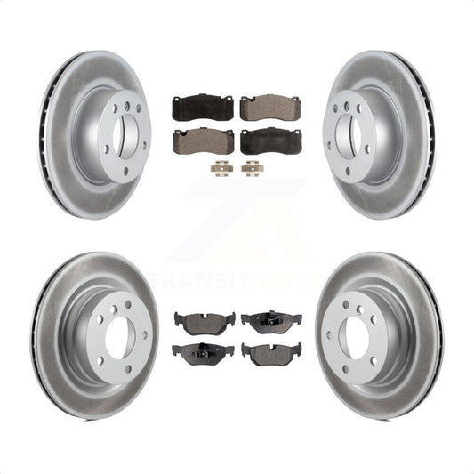 [Avant + Arrière] Kit de disque (revêtu) et plaquette (semi-métallique) de frein pour 2006-2007 BMW 323i avec 338mm Diameter Rotor KGF-100967 par Transit Auto