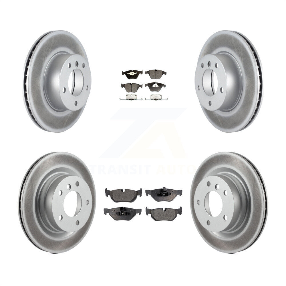 [Avant + Arrière] Kit de disque (revêtu) et plaquette (semi-métallique) de frein pour 2007 BMW 323i avec 312mm Diameter Rotor KGF-100968 par Transit Auto
