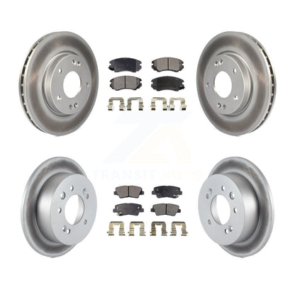 [Avant + Arrière] Kit de disque (revêtu) et plaquette (semi-métallique) de frein pour 2010 Hyundai Elantra Sedan From 03 23 10 KGF-100970