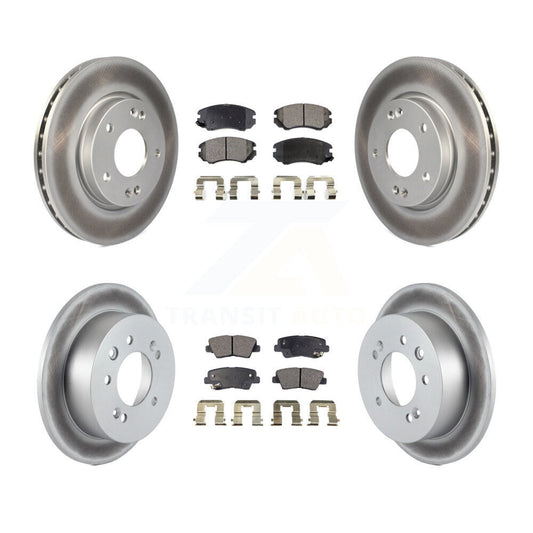 [Avant + Arrière] Kit de disque (revêtu) et plaquette (semi-métallique) de frein pour 2010 Hyundai Elantra Sedan From 03 23 10 KGF-100970