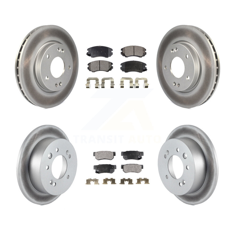 [Avant + Arrière] Kit de disque (revêtu) et plaquette (semi-métallique) de frein pour Hyundai Elantra KGF-100971