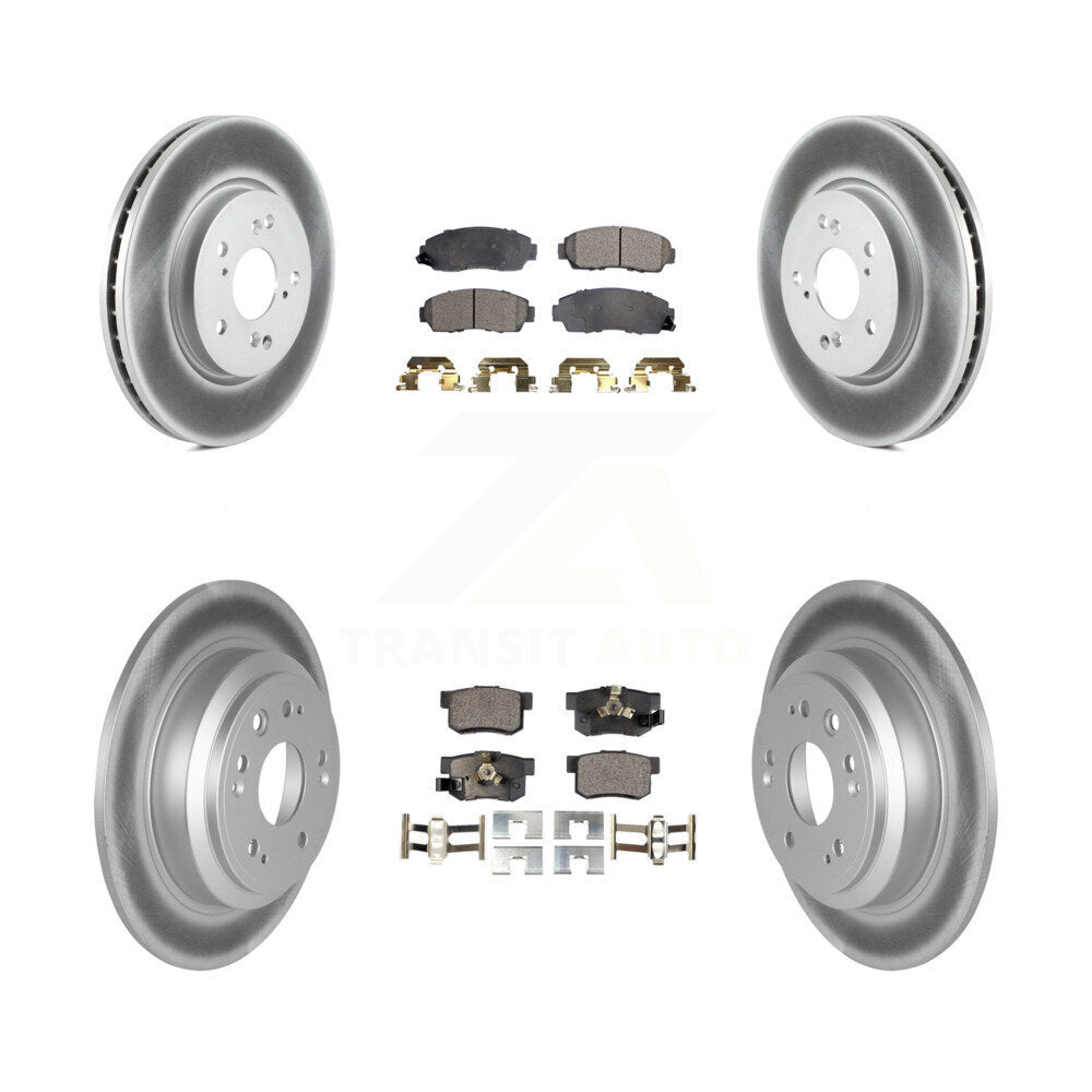 [Avant + Arrière] Kit de disque (revêtu) et plaquette (semi-métallique) de frein pour Honda Accord Crosstour KGF-100975
