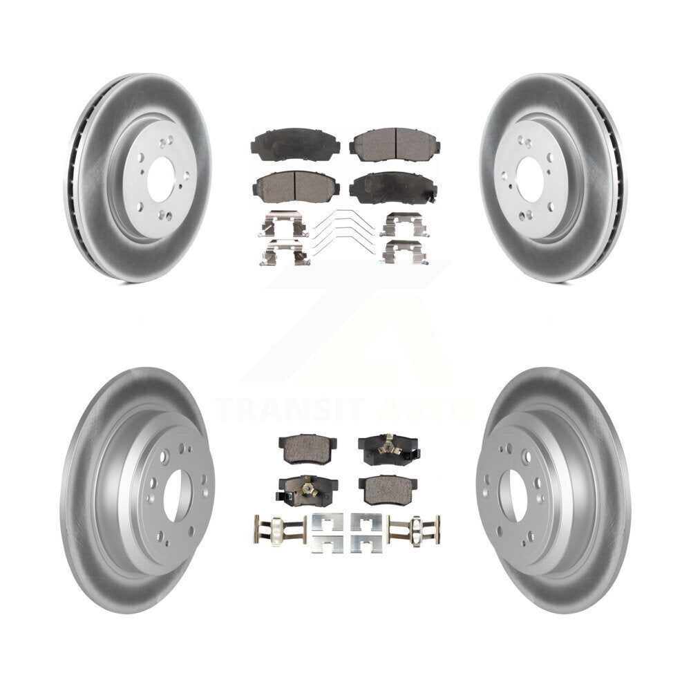 [Avant + Arrière] Kit de disque (revêtu) et plaquette (semi-métallique) de frein pour Honda Crosstour Accord KGF-100977