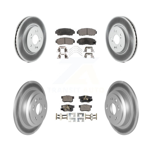 [Avant + Arrière] Kit de disque (revêtu) et plaquette (semi-métallique) de frein pour Honda Crosstour Accord KGF-100977