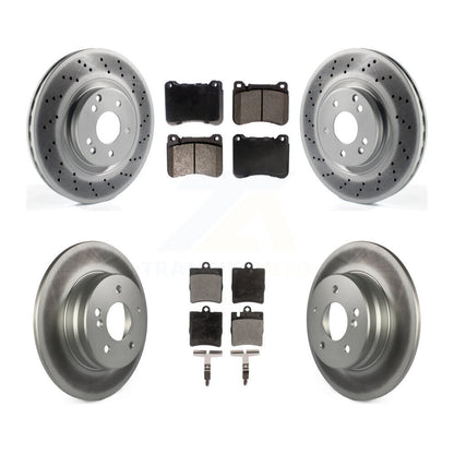 [Avant + Arrière] Kit de disque (revêtu) et plaquette (semi-métallique) de frein pour Mercedes-Benz C230 CLK350 C320 SLK350 SLK300 KGF-100978
