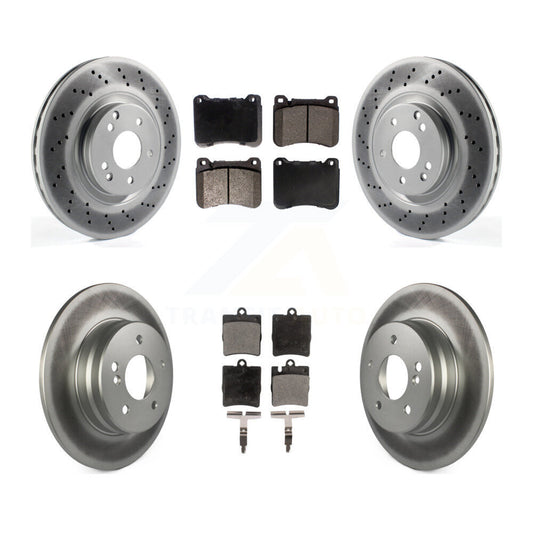 [Avant + Arrière] Kit de disque (revêtu) et plaquette (semi-métallique) de frein pour Mercedes-Benz C230 CLK350 C320 SLK350 SLK300 KGF-100978
