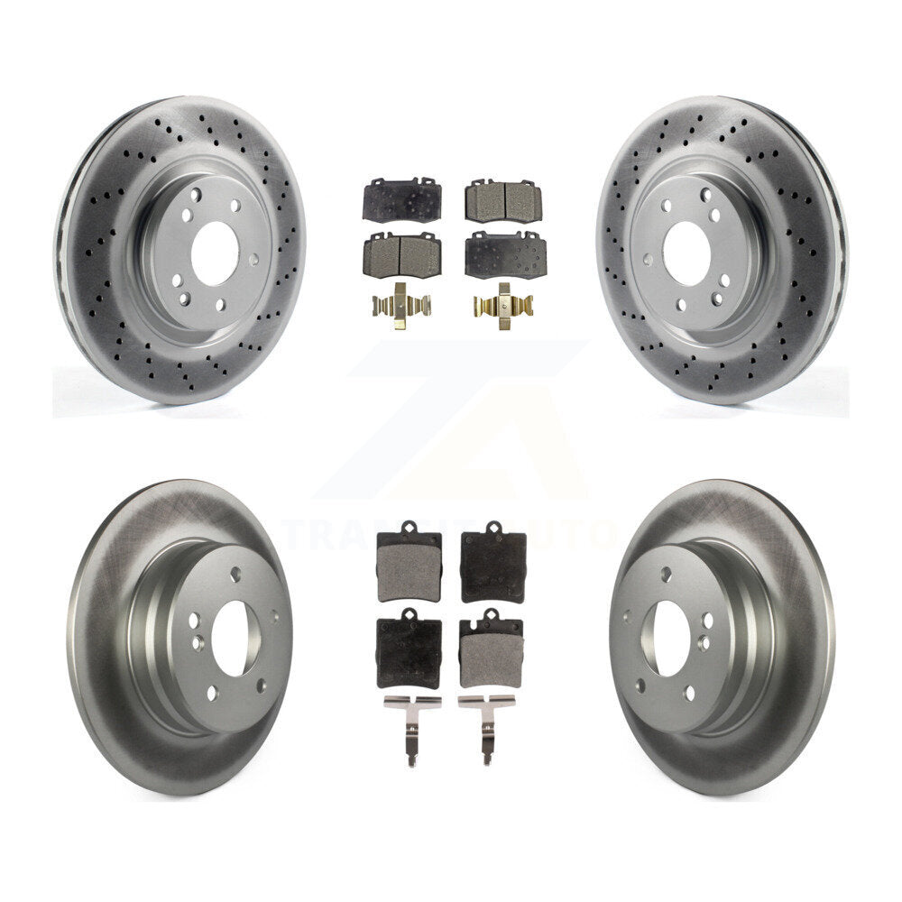 [Avant + Arrière] Kit de disque (revêtu) et plaquette (semi-métallique) de frein pour Mercedes-Benz C230 C320 SLK350 KGF-100979