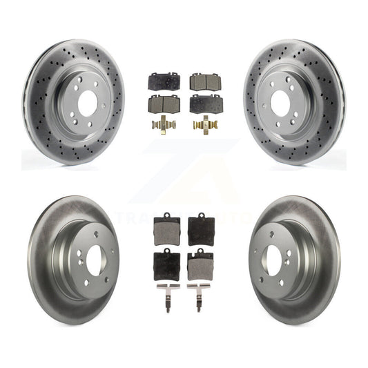[Avant + Arrière] Kit de disque (revêtu) et plaquette (semi-métallique) de frein pour Mercedes-Benz C230 C320 SLK350 KGF-100979