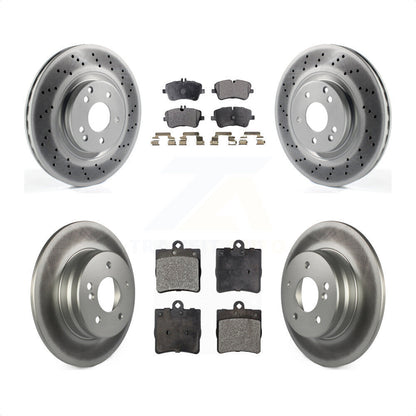[Avant + Arrière] Kit de disque (revêtu) et plaquette (semi-métallique) de frein pour 2007-2008 Mercedes-Benz SLK280 avec Sport Package KGF-100980 par Transit Auto