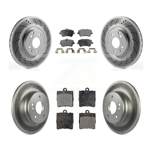 [Avant + Arrière] Kit de disque (revêtu) et plaquette (semi-métallique) de frein pour 2007-2008 Mercedes-Benz SLK280 avec Sport Package KGF-100980 par Transit Auto