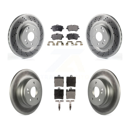 [Avant + Arrière] Kit de disque (revêtu) et plaquette (semi-métallique) de frein pour 2004 Mercedes-Benz C320 Wagon Coupe avec RWD avec Sport Package KGF-100981