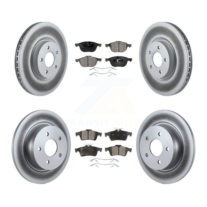 [Avant + Arrière] Kit de disque (revêtu) et plaquette (semi-métallique) de frein pour 2014 Ford Connect 104.8" wheel base KGF-100988