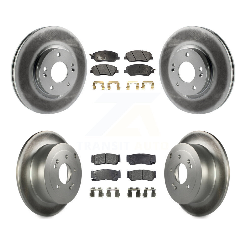 [Avant + Arrière] Kit de disque (revêtu) et plaquette (semi-métallique) de frein pour 2007-2009 Hyundai Santa Fe KGF-101001