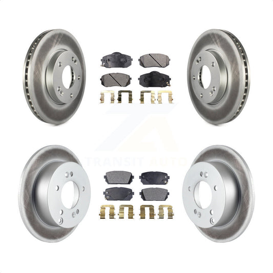 [Avant + Arrière] Kit de disque (revêtu) et plaquette (semi-métallique) de frein pour 2007-2009 Kia Rondo KGF-101002 par Transit Auto