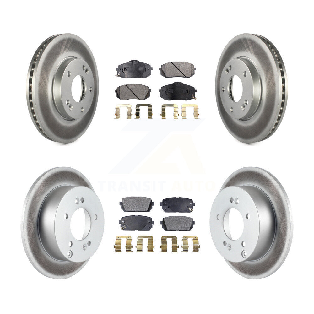 [Avant + Arrière] Kit de disque (revêtu) et plaquette (semi-métallique) de frein pour 2007-2009 Kia Rondo KGF-101002