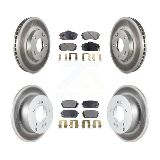 [Avant + Arrière] Kit de disque (revêtu) et plaquette (semi-métallique) de frein pour 2007-2009 Kia Rondo KGF-101002