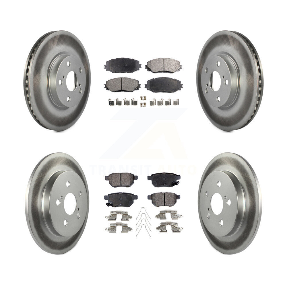 [Avant + Arrière] Kit de disque (revêtu) et plaquette (semi-métallique) de frein pour Toyota Corolla Matrix Pontiac Vibe KGF-101015