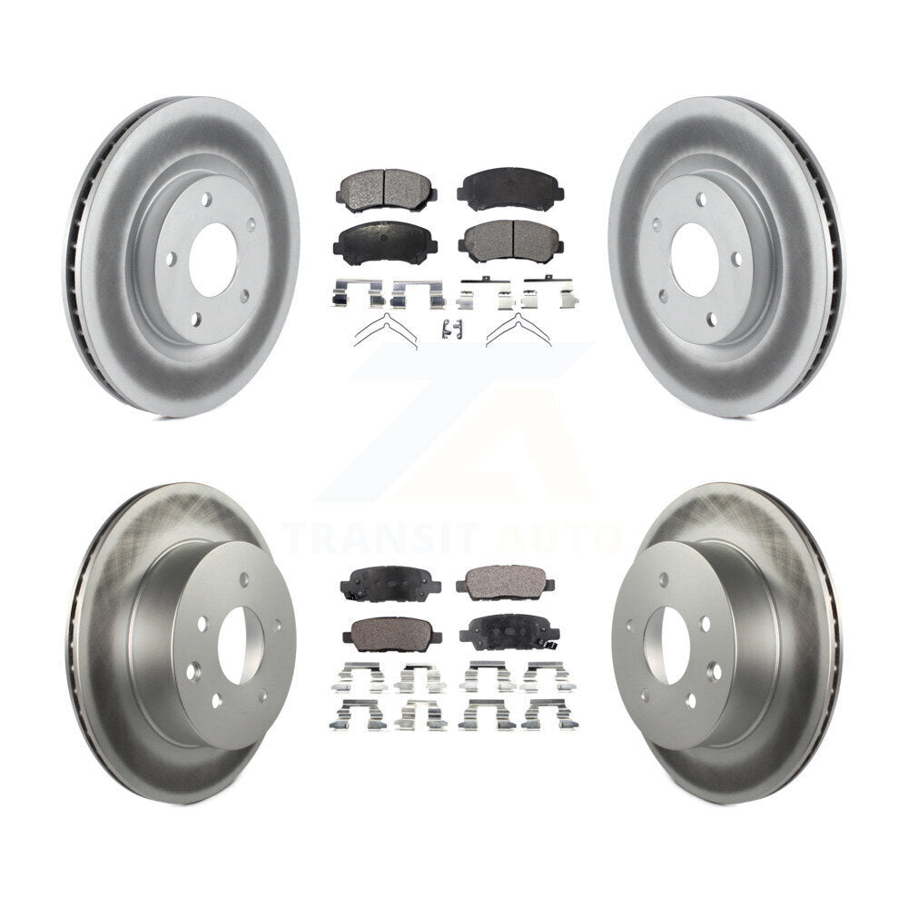 [Avant + Arrière] Kit de disque (revêtu) et plaquette (semi-métallique) de frein pour Nissan Rogue Select KGF-101024