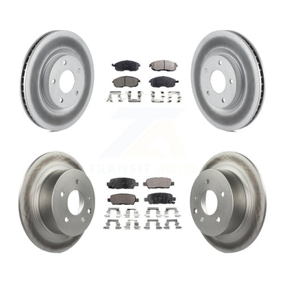 [Avant + Arrière] Kit de disque (revêtu) et plaquette (semi-métallique) de frein pour 2007-2012 Nissan Sentra SE-R KGF-101025