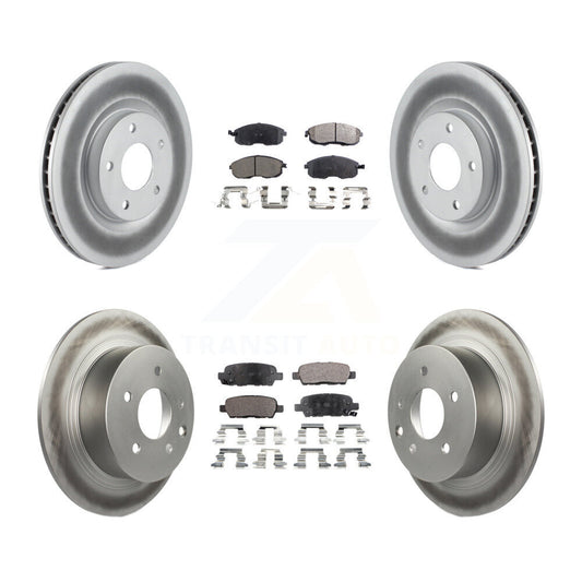 [Avant + Arrière] Kit de disque (revêtu) et plaquette (semi-métallique) de frein pour 2007-2012 Nissan Sentra SE-R KGF-101025