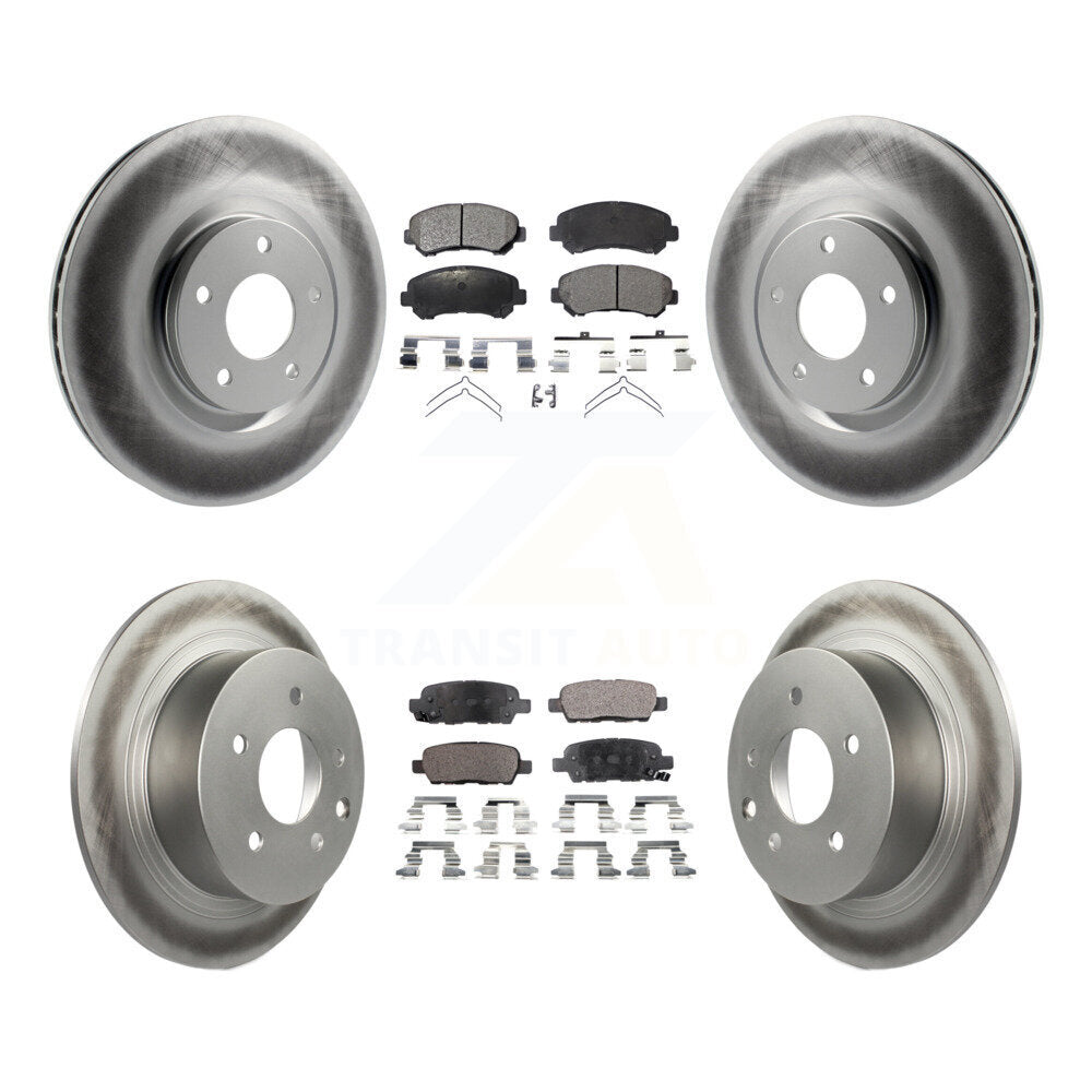 [Avant + Arrière] Kit de disque (revêtu) et plaquette (semi-métallique) de frein pour 2007-2012 Nissan Sentra SE-R Spec V KGF-101026