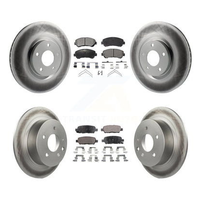 [Avant + Arrière] Kit de disque (revêtu) et plaquette (semi-métallique) de frein pour 2007-2012 Nissan Sentra SE-R Spec V KGF-101026