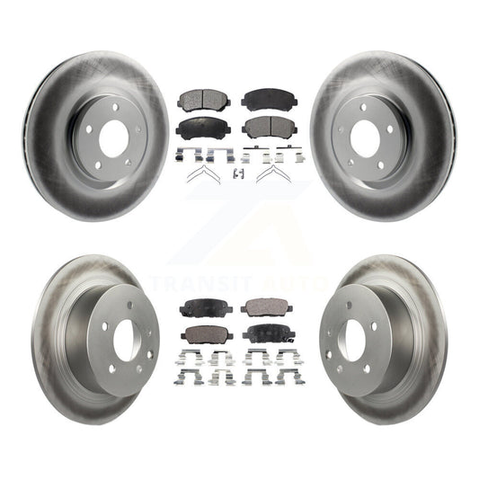 [Avant + Arrière] Kit de disque (revêtu) et plaquette (semi-métallique) de frein pour 2007-2012 Nissan Sentra SE-R Spec V KGF-101026