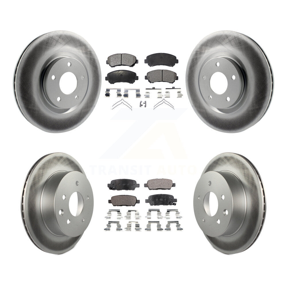 [Avant + Arrière] Kit de disque (revêtu) et plaquette (semi-métallique) de frein pour 2014-2017 Nissan Juke Nismo RS KGF-101027