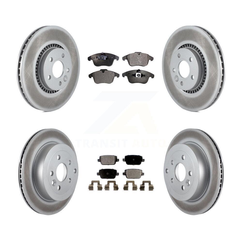 [Avant + Arrière] Kit de disque (revêtu) et plaquette (semi-métallique) de frein pour 2008-2011 Land Rover LR2 KGF-101029