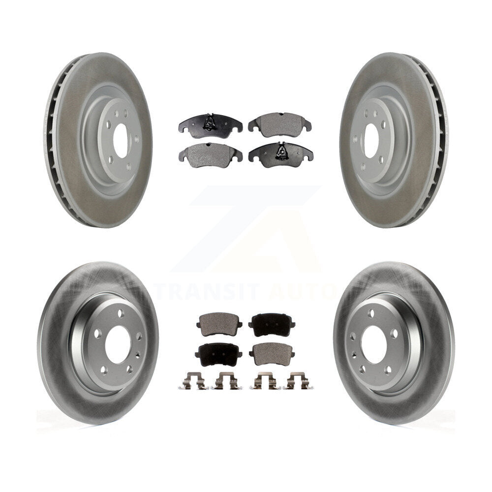 [Avant + Arrière] Kit de disque (revêtu) et plaquette (semi-métallique) de frein pour 2009-2010 Audi Q5 avec 345mm Diameter Rotor KGF-101046