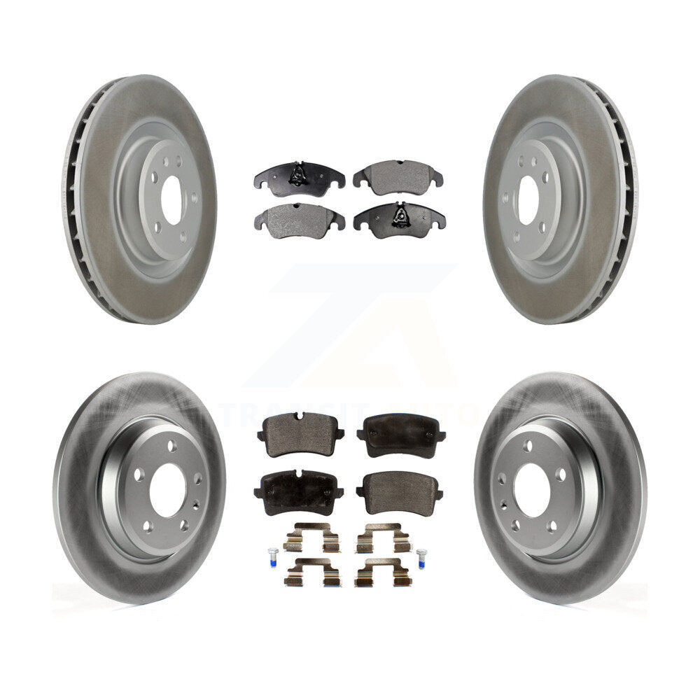 [Avant + Arrière] Kit de disque (revêtu) et plaquette (semi-métallique) de frein pour 2013 Audi A6 avec 345mm Diameter Rotor KGF-101047