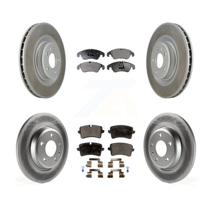 [Avant + Arrière] Kit de disque (revêtu) et plaquette (semi-métallique) de frein pour 2013 Audi A6 avec 345mm Diameter Rotor KGF-101047