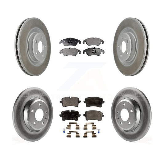 [Avant + Arrière] Kit de disque (revêtu) et plaquette (semi-métallique) de frein pour 2013 Audi A6 avec 345mm Diameter Rotor KGF-101047
