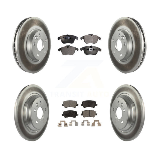 [Avant + Arrière] Kit de disque (revêtu) et plaquette (semi-métallique) de frein pour 2013-2014 Volvo S60 avec 300mm Diameter Rotor KGF-101056