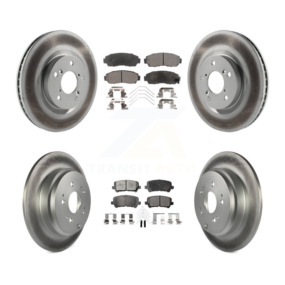 [Avant + Arrière] Kit de disque (revêtu) et plaquette (semi-métallique) de frein pour 2011-2014 Honda Odyssey KGF-101060