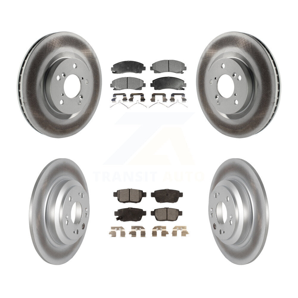 [Avant + Arrière] Kit de disque (revêtu) et plaquette (semi-métallique) de frein pour 2009-2014 Acura TL KGF-101061
