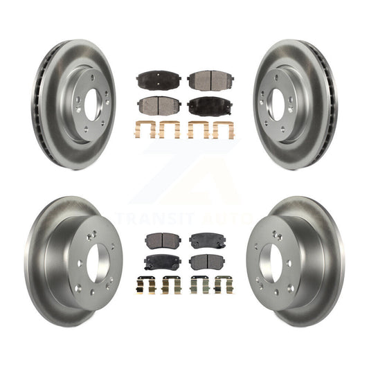 [Avant + Arrière] Kit de disque (revêtu) et plaquette (semi-métallique) de frein pour Kia Forte Koup Forte5 KGF-101064