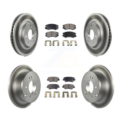 [Avant + Arrière] Kit de disque (revêtu) et plaquette (semi-métallique) de frein pour 2010-2011 Kia Soul 2.0L KGF-101066