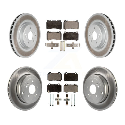[Avant + Arrière] Kit de disque (revêtu) et plaquette (semi-métallique) de frein pour Hyundai Genesis Coupe KGF-101067