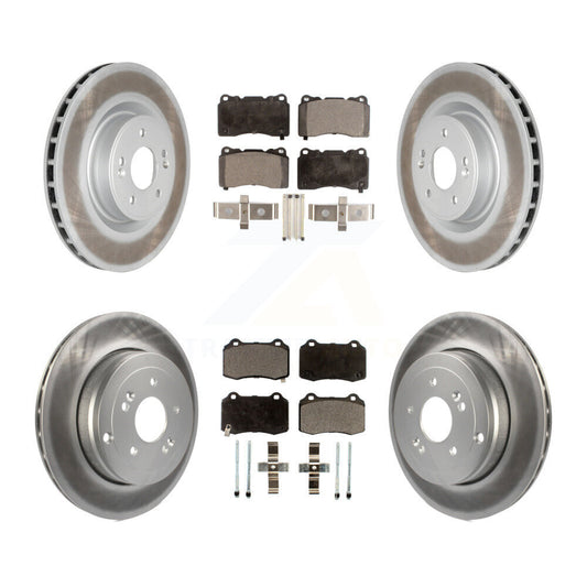 [Avant + Arrière] Kit de disque (revêtu) et plaquette (semi-métallique) de frein pour Hyundai Genesis Coupe KGF-101067
