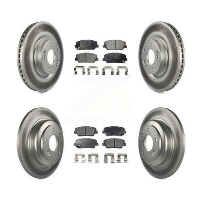 [Avant + Arrière] Kit de disque (revêtu) et plaquette (semi-métallique) de frein pour Hyundai Genesis Coupe KGF-101068