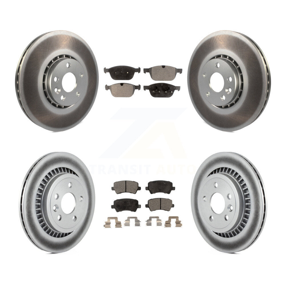 [Avant + Arrière] Kit de disque (revêtu) et plaquette (semi-métallique) de frein pour 2010-2015 Volvo XC60 KGF-101069