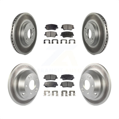 [Avant + Arrière] Kit de disque (revêtu) et plaquette (semi-métallique) de frein pour Kia Sorento Hyundai Santa Fe KGF-101070 par Transit Auto