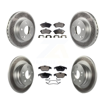 [Avant + Arrière] Kit de disque (revêtu) et plaquette (semi-métallique) de frein pour Mercedes-Benz C300 C250 C230 KGF-101075