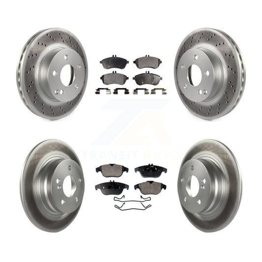 [Avant + Arrière] Kit de disque (revêtu) et plaquette (semi-métallique) de frein pour Mercedes-Benz C300 C250 C230 KGF-101075