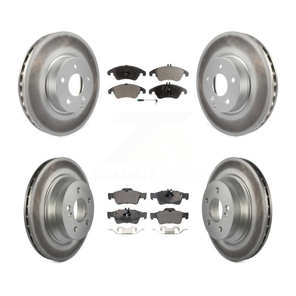 [Avant + Arrière] Kit de disque (revêtu) et plaquette (semi-métallique) de frein pour Mercedes-Benz E350 E400 avec 322mm Diameter Rotor KGF-101079