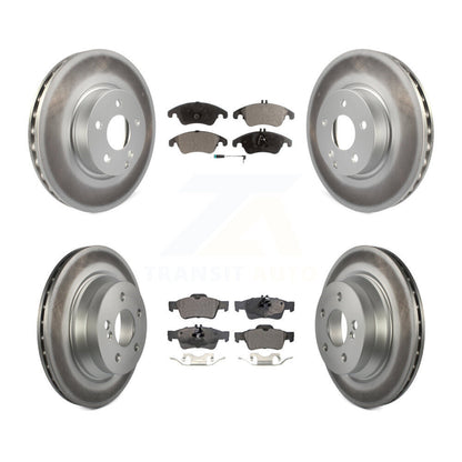 [Avant + Arrière] Kit de disque (revêtu) et plaquette (semi-métallique) de frein pour Mercedes-Benz E350 E400 avec 322mm Diameter Rotor KGF-101079