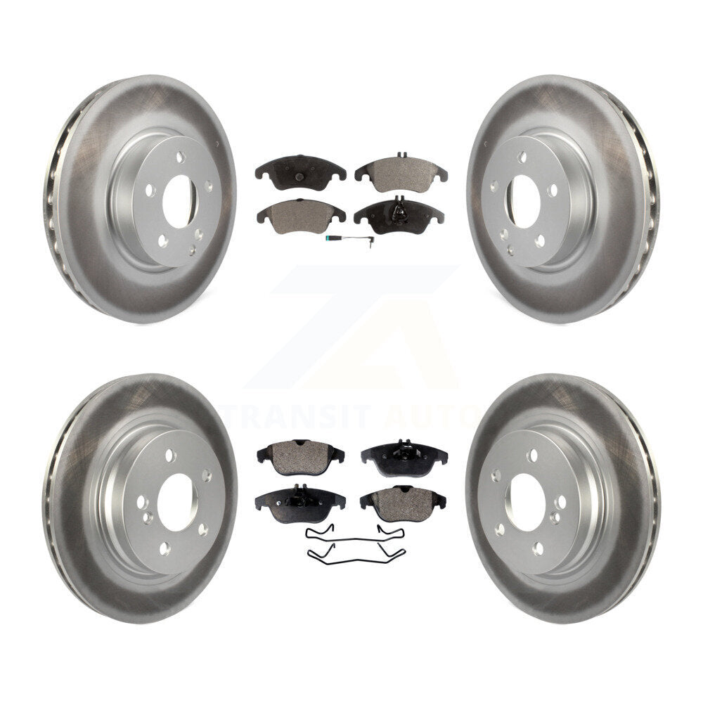 [Avant + Arrière] Kit de disque (revêtu) et plaquette (semi-métallique) de frein pour Mercedes-Benz E350 C300 C350 KGF-101080