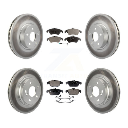[Avant + Arrière] Kit de disque (revêtu) et plaquette (semi-métallique) de frein pour Mercedes-Benz E350 C300 C350 KGF-101080
